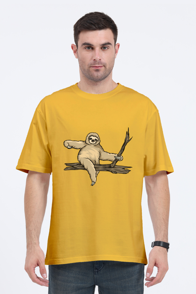Men Sloth Oversized Classic T Shirt  - wood ride