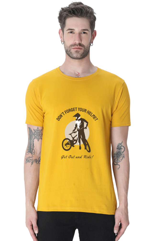 Men's Rider Cotton Round Neck T-Shirt - helmet