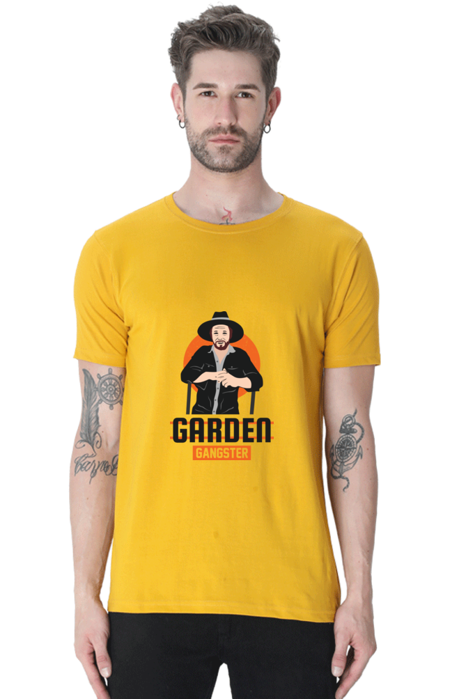 Men's Gardening Cotton Round Neck T-Shirt - gangster