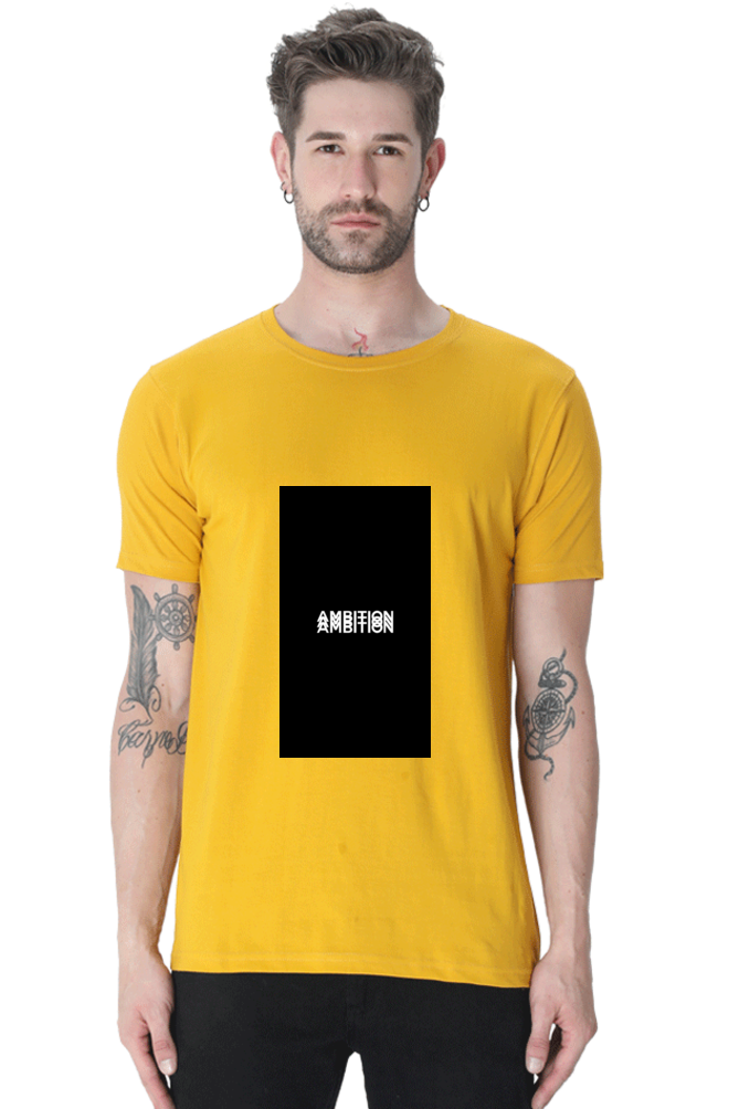 Men's Round Neck Minimalistic T-Shirt - Ambition