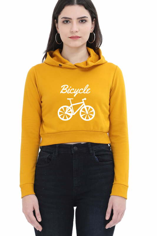 Women Rider Crop Hoodies - bicycle