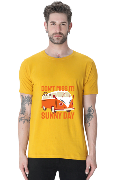 Men's Round Neck Summer T-Shirt - Sunny Day