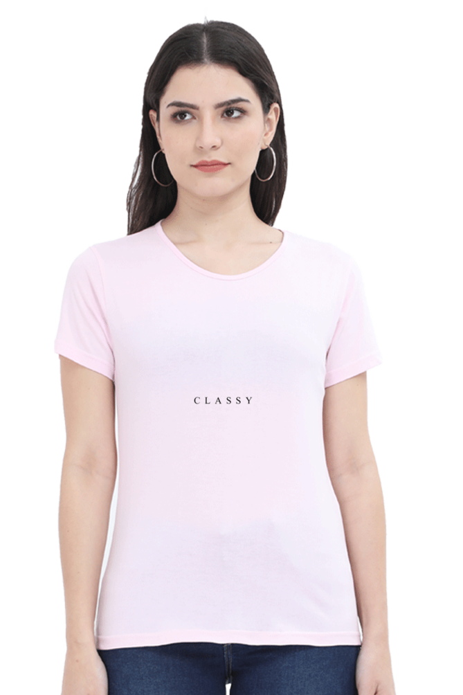 Women’s Round Neck Printed Minimalistic T-Shirts -  Classy