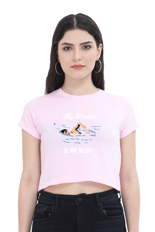 Women's Swimming Crop Top - Weapon