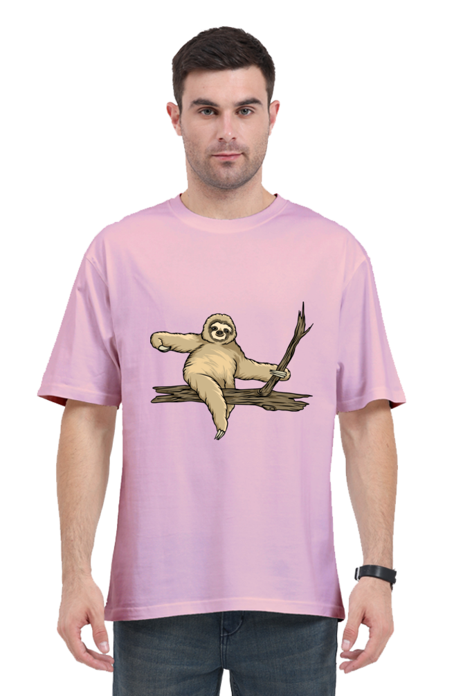 Men Sloth Oversized Classic T Shirt  - wood ride