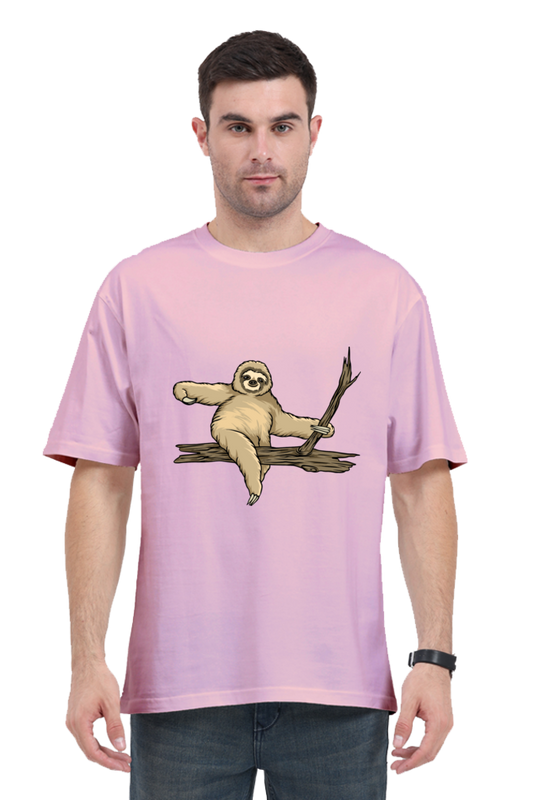 Men Sloth Oversized Classic T Shirt  - wood ride