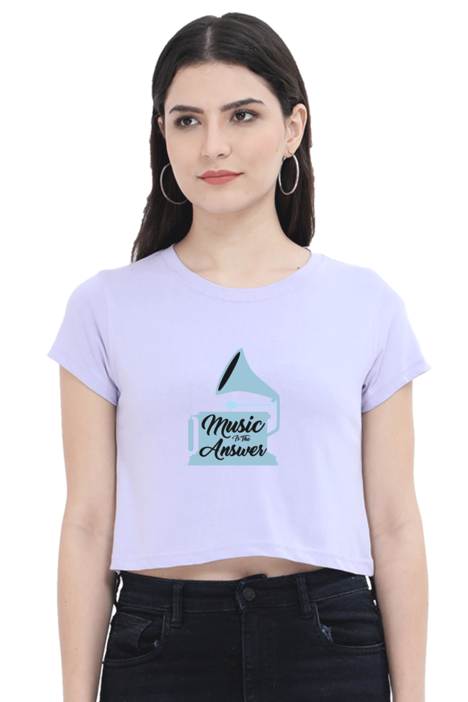 Women's Music Crop Top - Answer