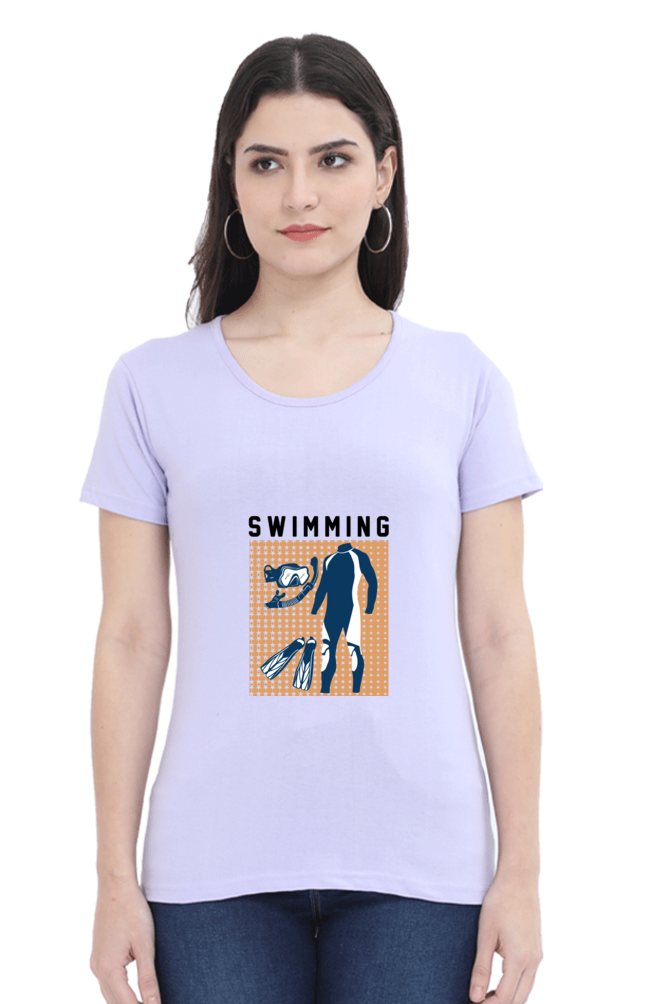 Women  Swimming Half Sleeve T-Shirt - Swimming