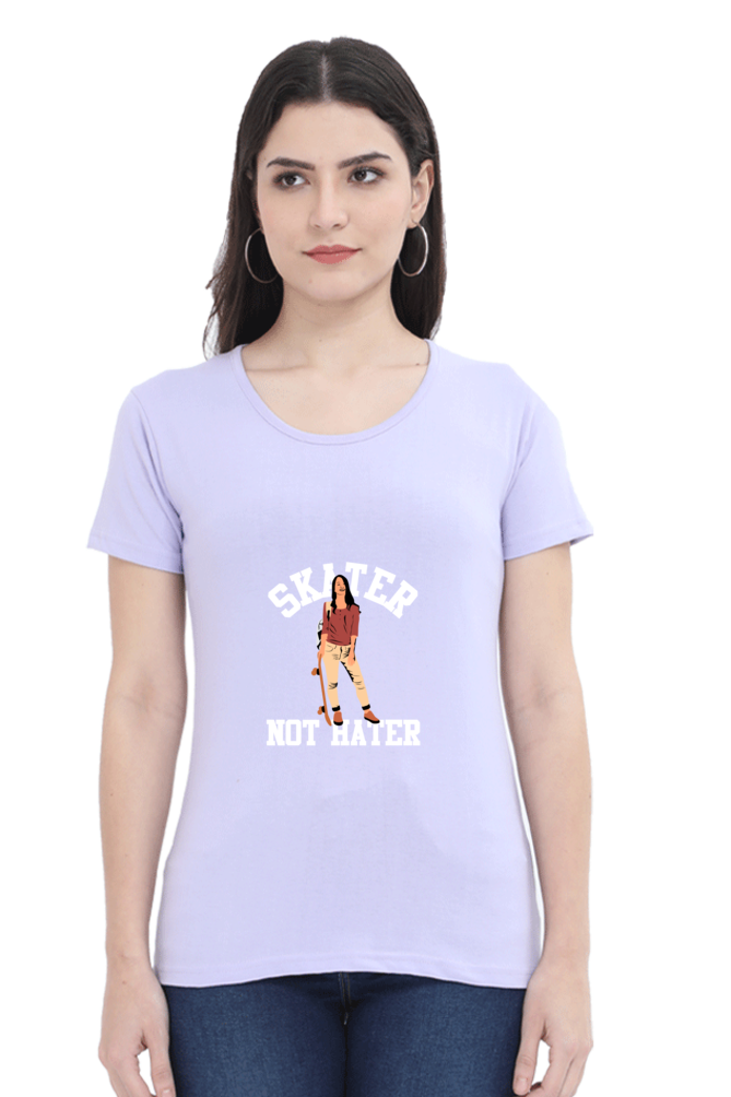 Women  Skateboard Half Sleeve T-Shirt -  Hater