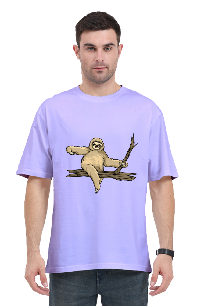 Men Sloth Oversized Classic T Shirt  - wood ride