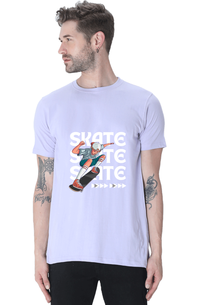 Skateboarding Unisex Cotton Round Neck T-shirt