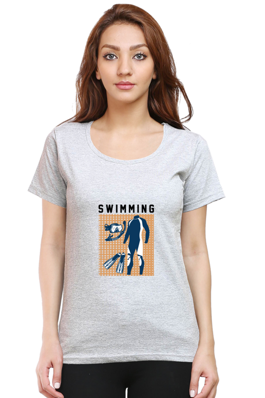 Women  Swimming Half Sleeve T-Shirt - Swimming