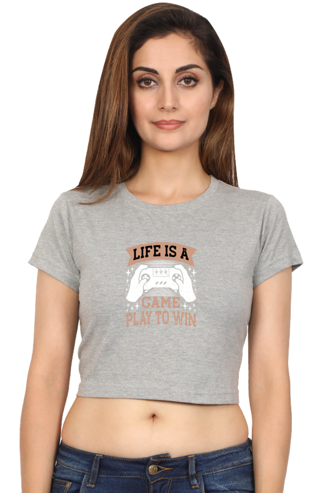 Women Gamer Crop Top - Life