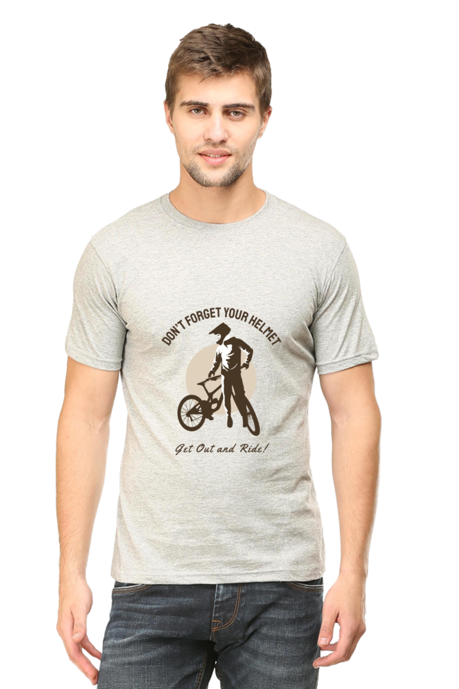 Men's Rider Cotton Round Neck T-Shirt - helmet