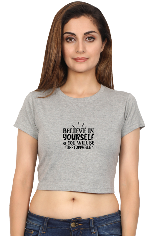 Women Motivational Crop Top - Unstoppable