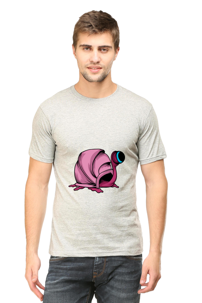 Men's Animal's & Monster's Cotton Round Neck T-Shirt - monster snail