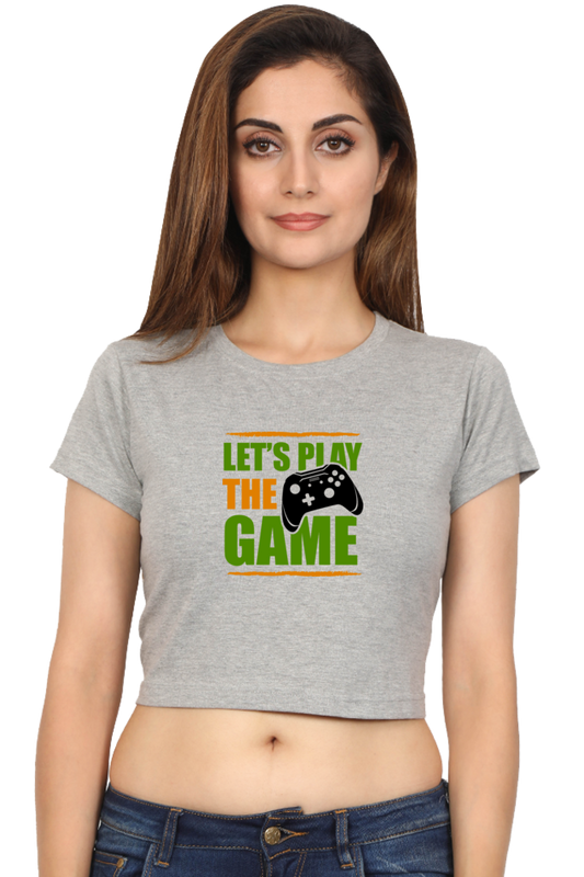 Women Gamer Crop Top - Let's Play