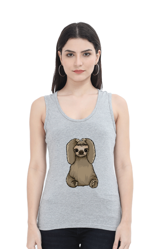 Women Sloth Tank Top - baby sloth