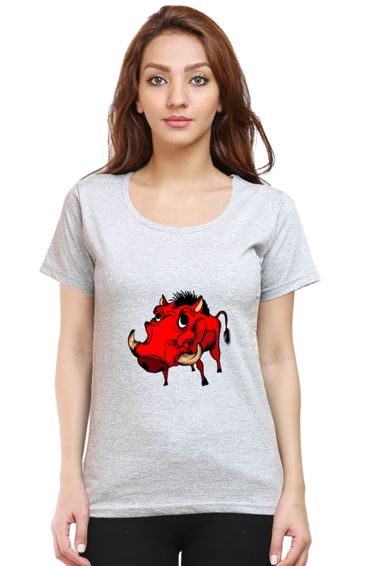 Women’s Round Neck Printed Animal's & Monster's T-Shirts -  monster rino