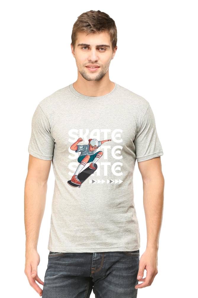 Skateboarding Unisex Cotton Round Neck T-shirt