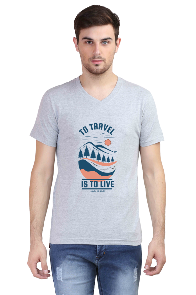 Men's Adventure V Neck T-Shirt - travel
