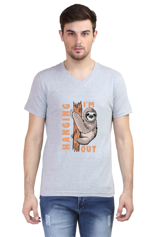 Men's Funny & Queen SVG V Neck T-Shirt - hanging