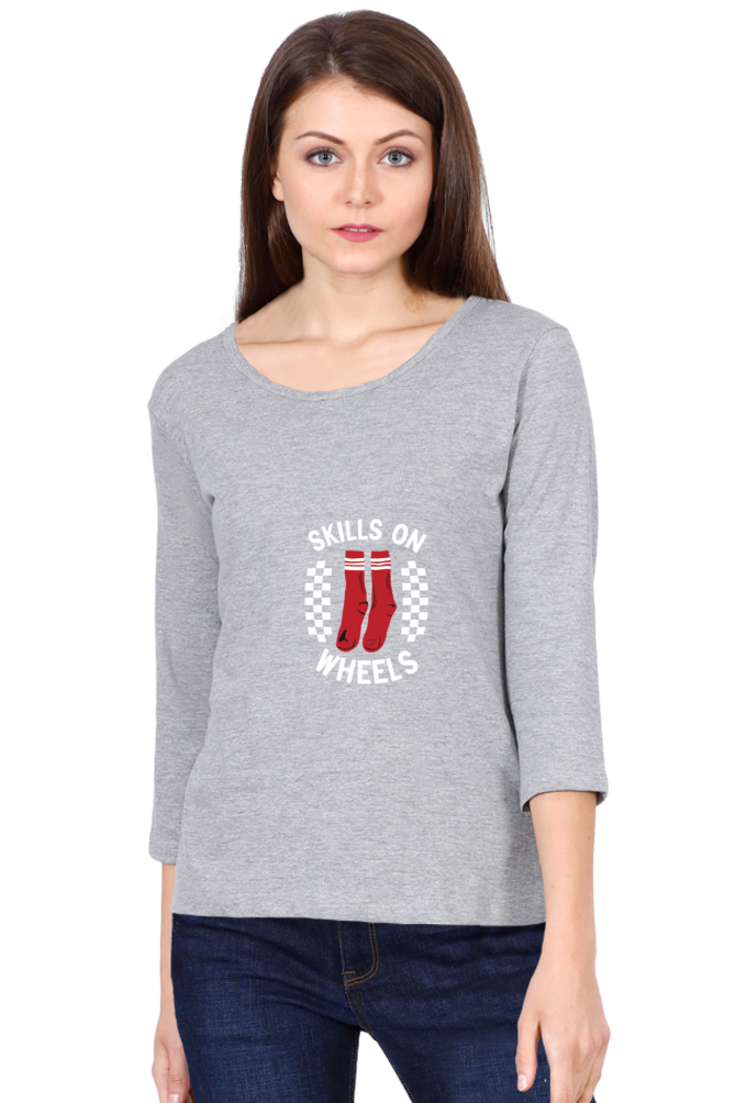 Women  Skateboard Full Sleeve T-Shirt - Wheels