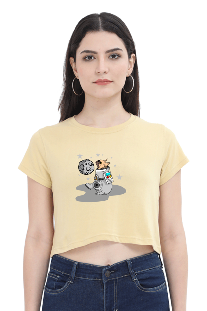 Women Animal's & Monster's  Crop Top -  astro dog