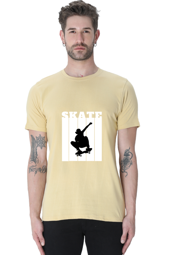 Skateboarding Unisex Cotton Round Neck T-shirt