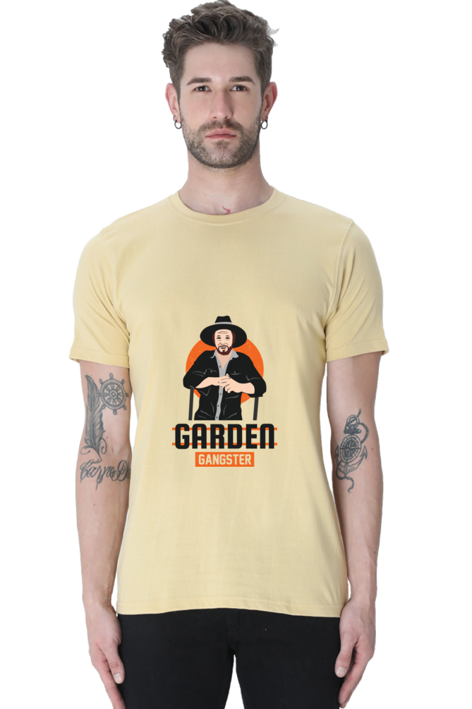 Men's Gardening Cotton Round Neck T-Shirt - gangster