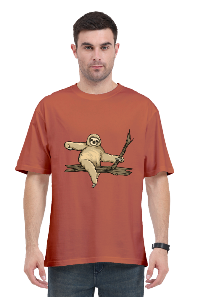 Men Sloth Oversized Classic T Shirt  - wood ride