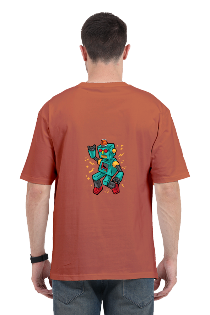 Men Oversized Classic Dance T Shirt - dancing robo