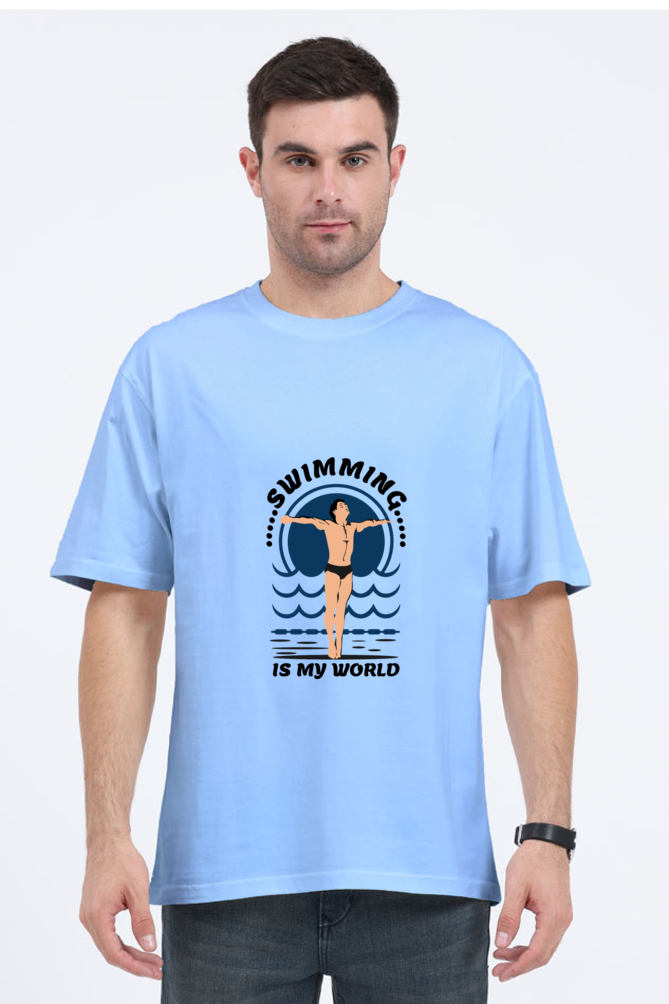 Men Swimming Oversized Classic T Shirt  - My World