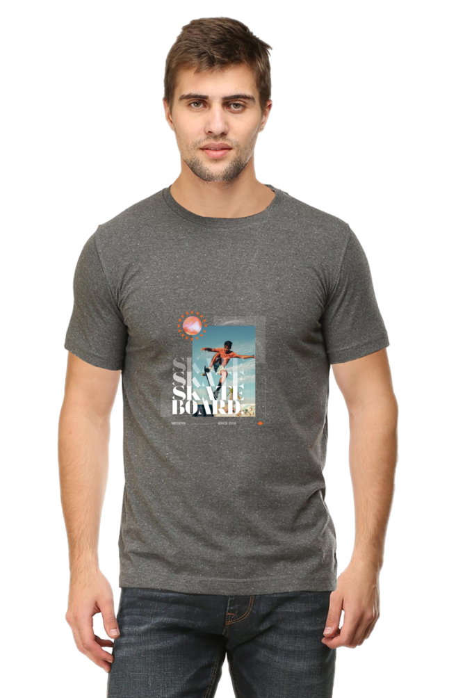 Skateboarding Unisex Cotton Round Neck T-shirt
