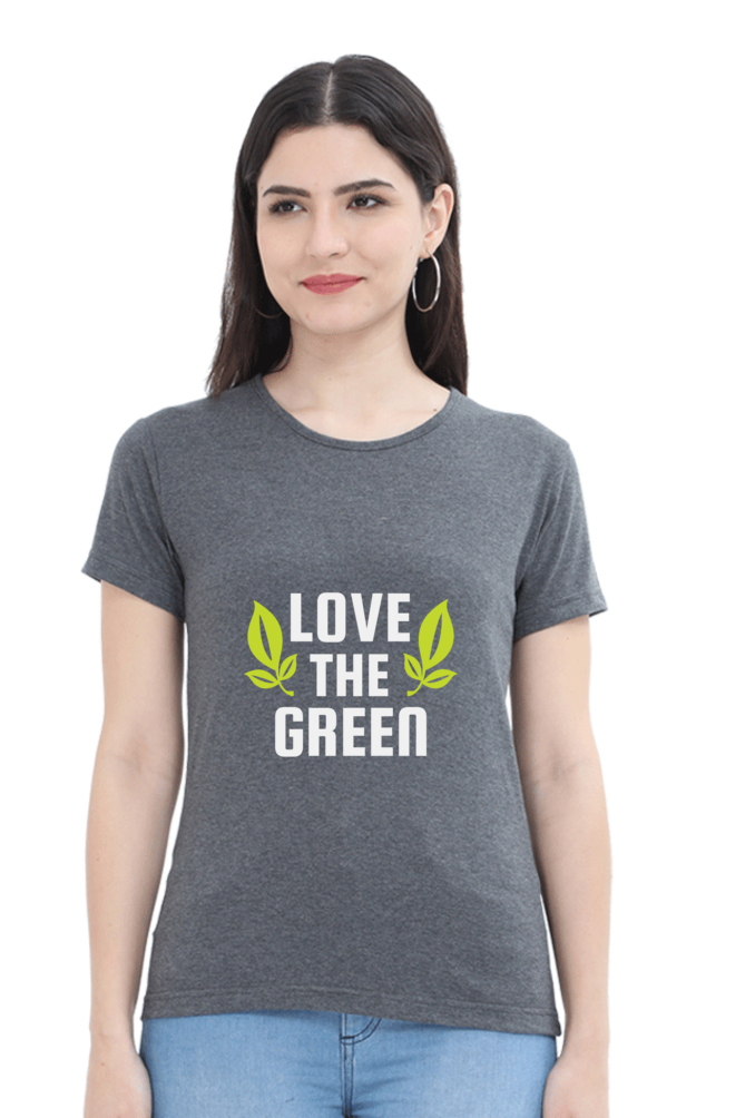 Women’s Round Neck Printed Gardening T-Shirts -   green