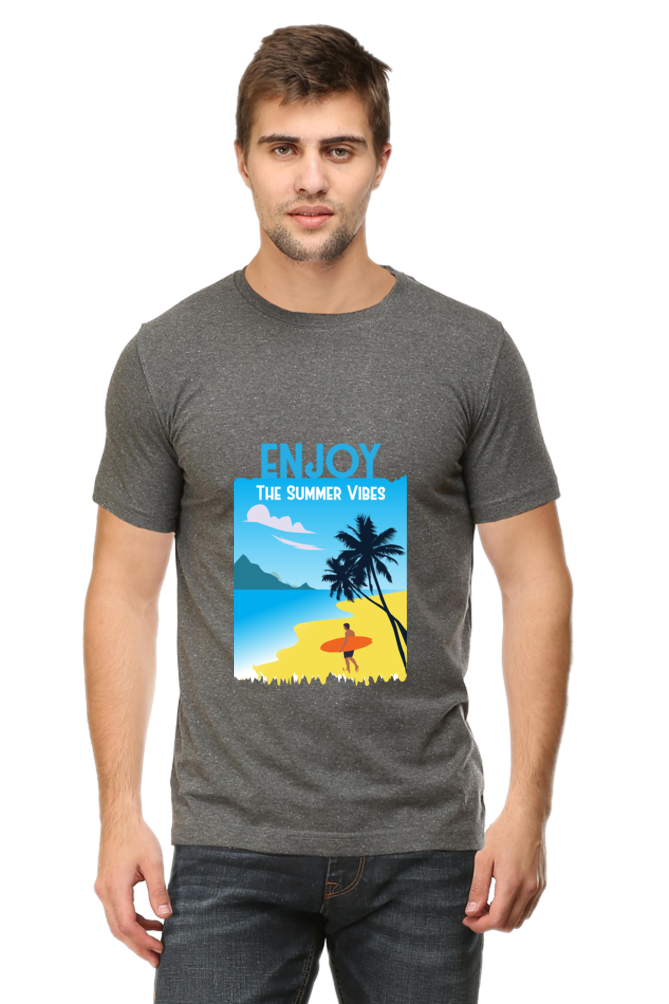 Men's Round Neck Summer T-Shirt - Vibe