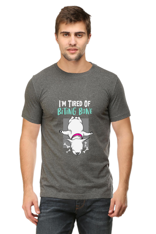 Men's Funny & Queen SVG Round Neck T-Shirt - biting