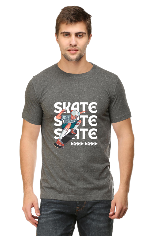 Skateboarding Unisex Cotton Round Neck T-shirt