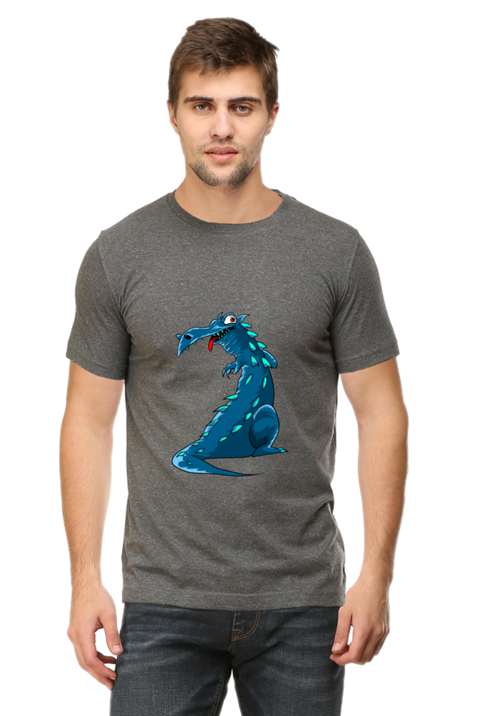 Men's Animal's & Monster's Cotton Round Neck T-Shirt - dinosaur