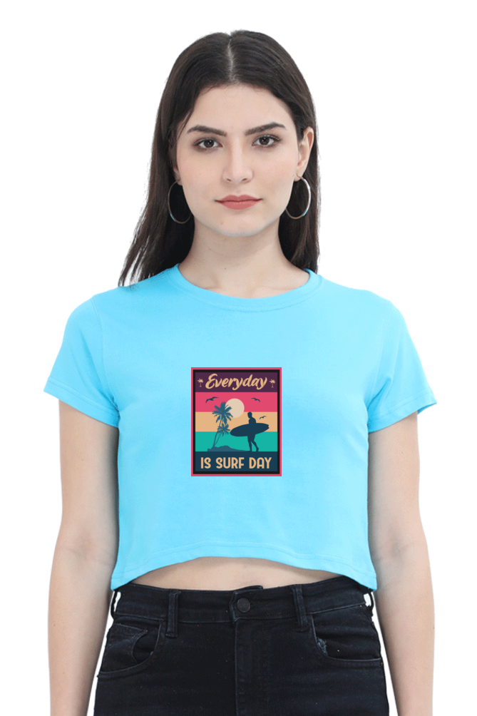 Women's Summer Crop Top - Surf Day