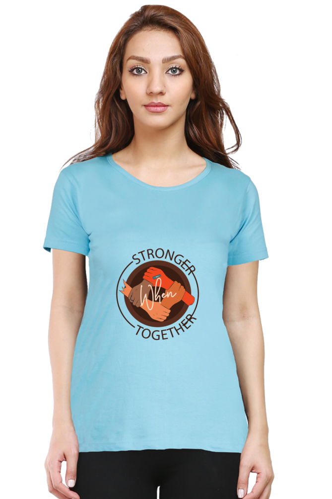 Women’s Round Neck Printed Motivational T-Shirts -  Stronger