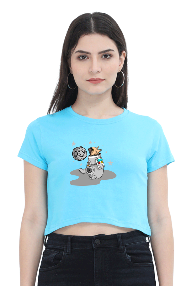 Women Animal's & Monster's  Crop Top -  astro dog