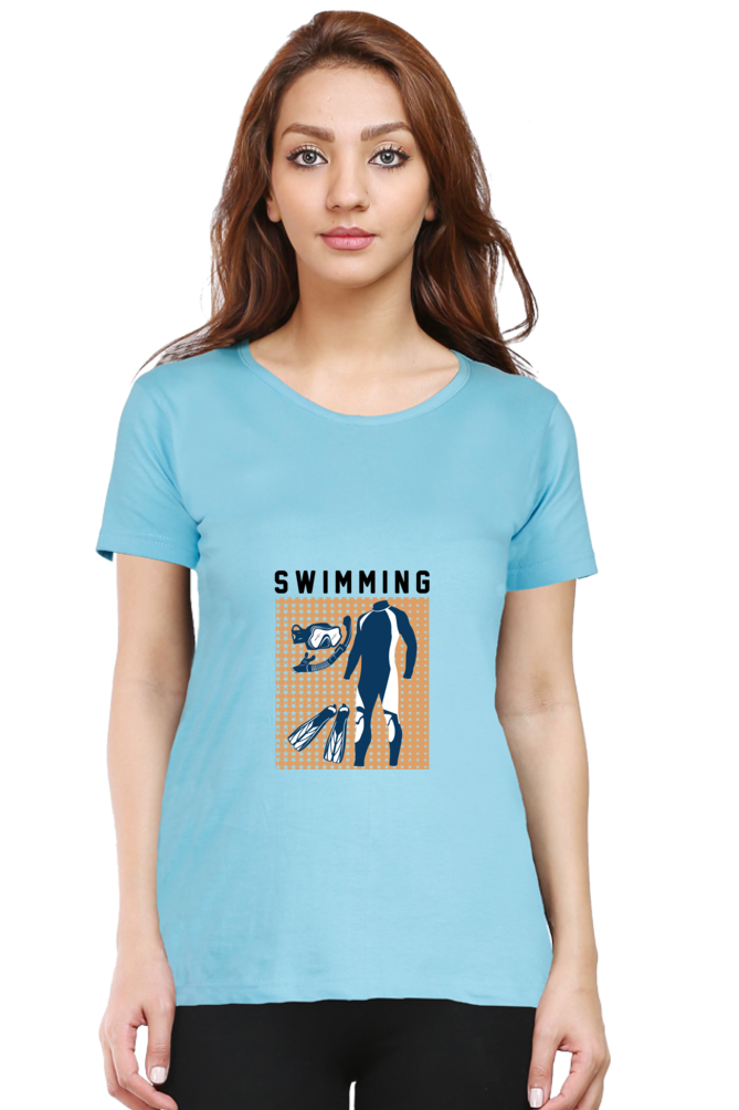 Women  Swimming Half Sleeve T-Shirt - Swimming