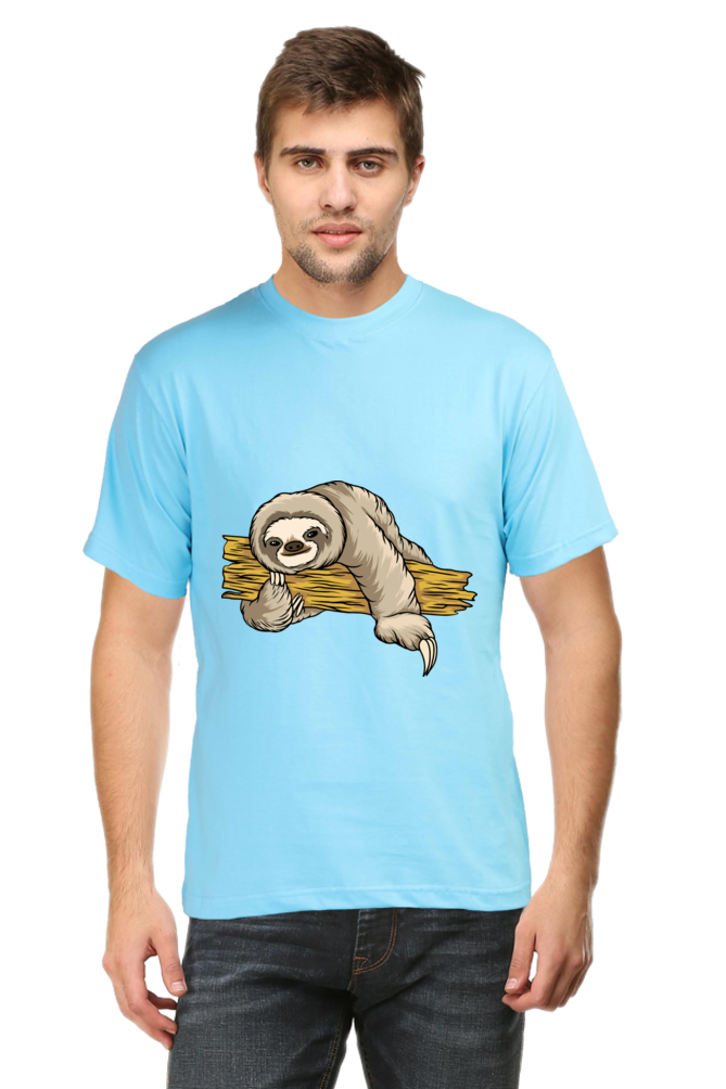 Men's Round Neck Sloth T-Shirt - Cuddle