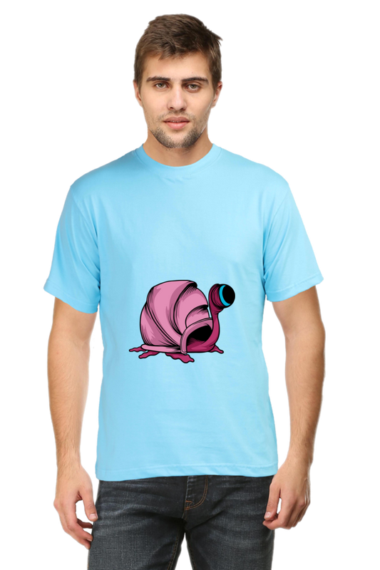 Men's Animal's & Monster's Cotton Round Neck T-Shirt - monster snail
