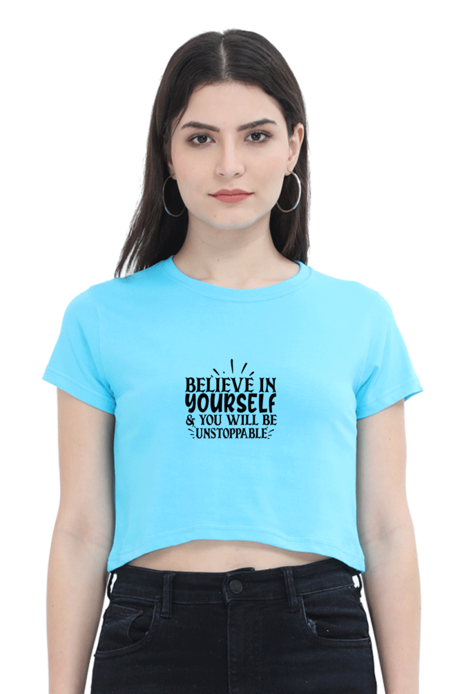 Women Motivational Crop Top - Unstoppable