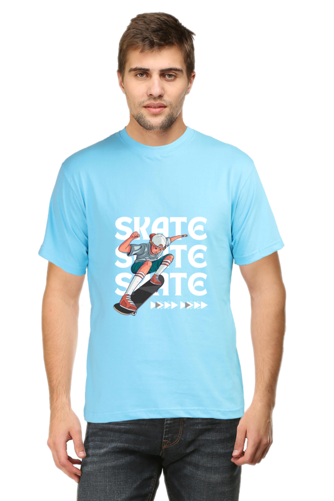 Skateboarding Unisex Cotton Round Neck T-shirt