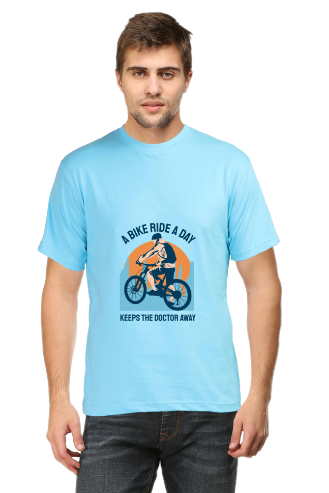 Men's Rider Cotton Round Neck T-Shirt - bike ride