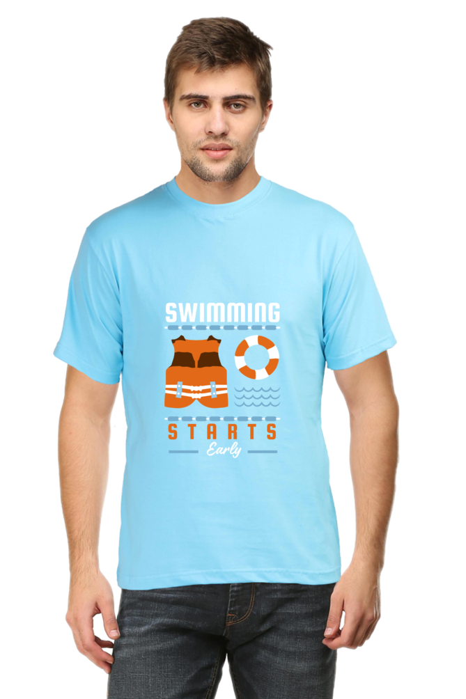 Men's Round Neck Swimming T-Shirt - Starts