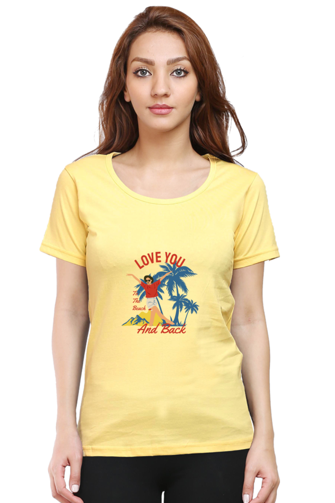 Women’s Round Neck Printed Summer T-Shirts - Beach & Back